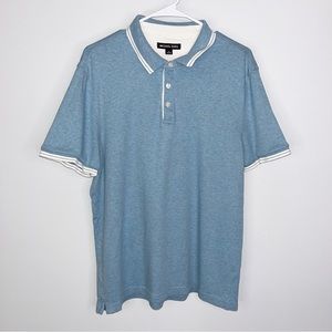 MICHAEL KORS Men’s Designer Blue Short Sleeve Polo Shirt Large